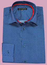 CHEMISE MOTIF BLEU/BLANC