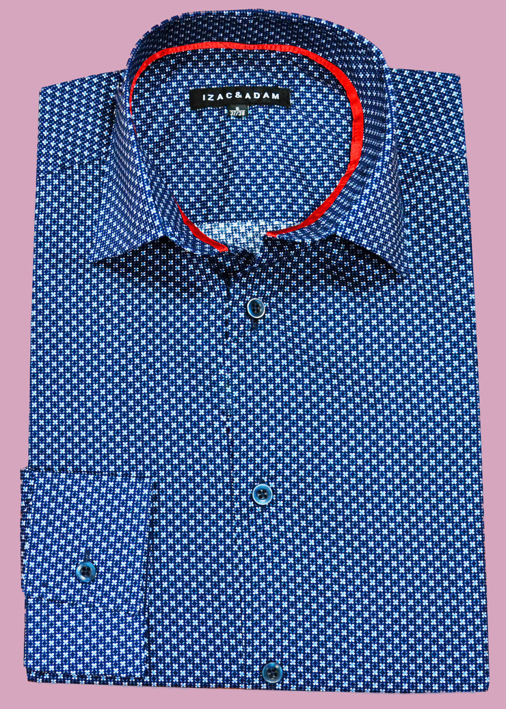 CHEMISE MOTIF BLEU/BLANC